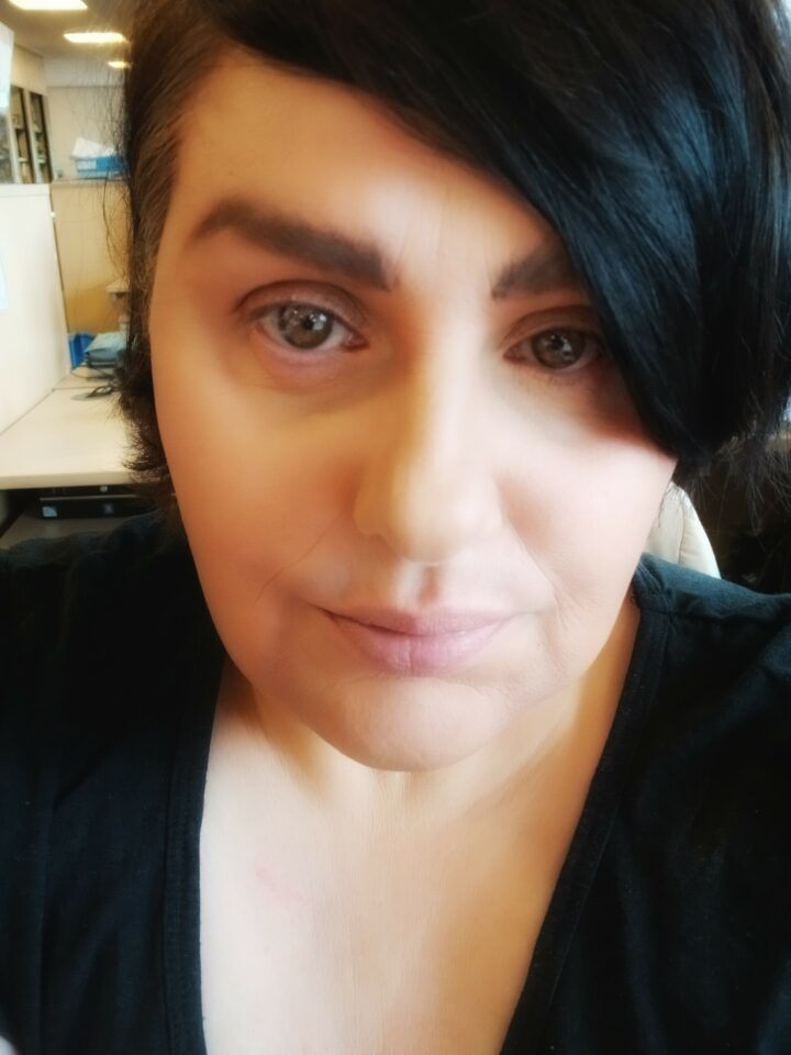 Fiona Thompson wearing black top