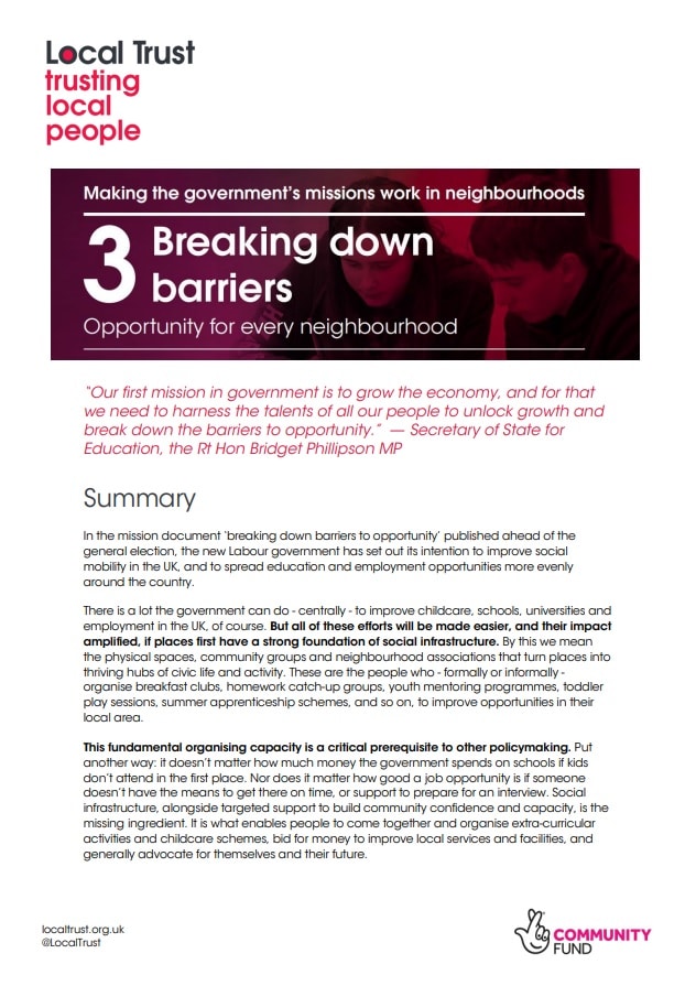 Cover of education paper showing the title and some text